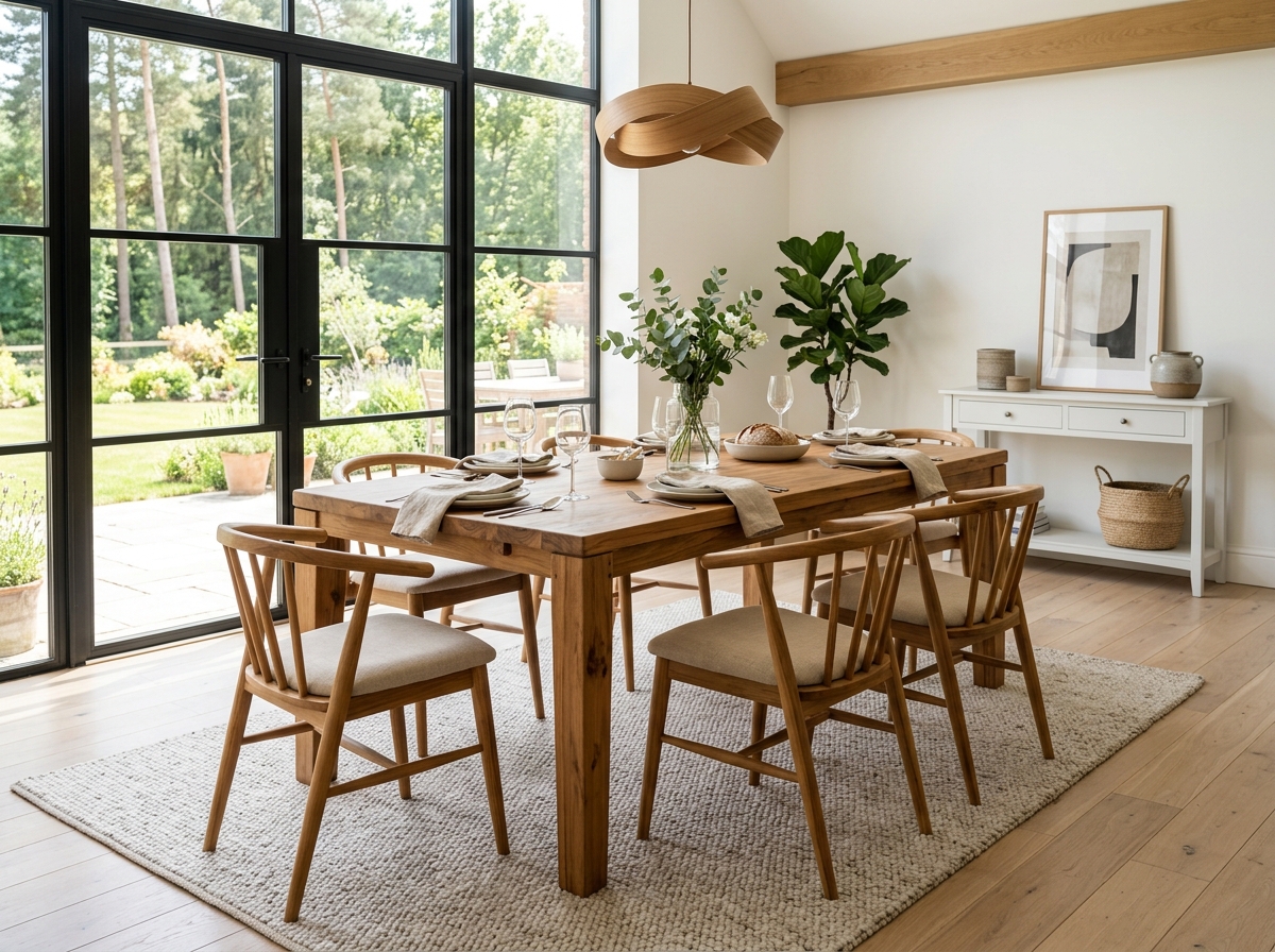 Nordic Solid Teak Dining Showcase