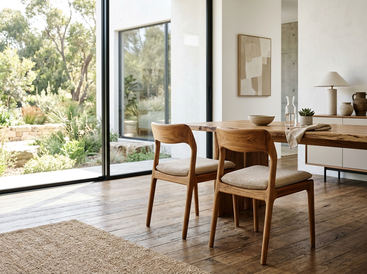 Tara Solid Teak Dining Chairs (Set of 2)